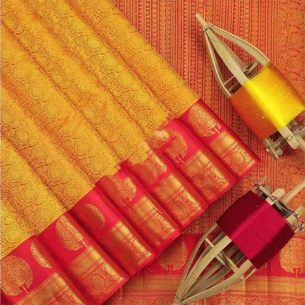Yellow_ridhi_creation_Embellished_Banarasi_Jacquard_Saree_(Yellow)